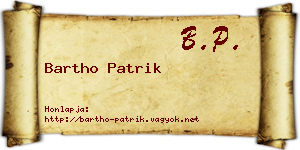 Bartho Patrik névjegykártya